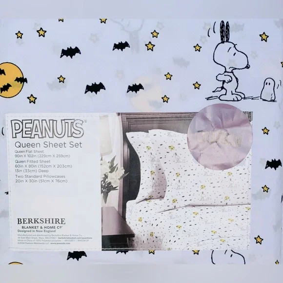 Peanuts Snoopy Halloween Ghosts Sheet Set - Queen - Picture 4 of 5